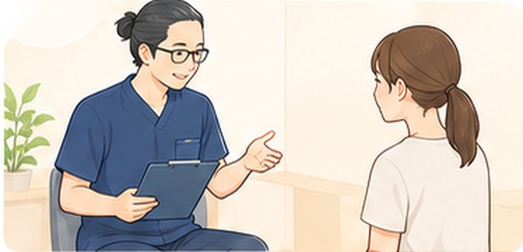 カウンセリングで症状を聞き取っている様子